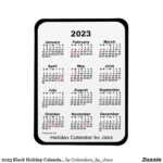 2023 Black Holiday Calendar By Janz Magnet Holiday Calendar Custom