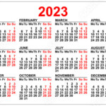 2023 Calendar Template Isolated On White Simple Horizontal Grid Buy