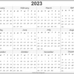 2023 Year Calendar Yearly Printable