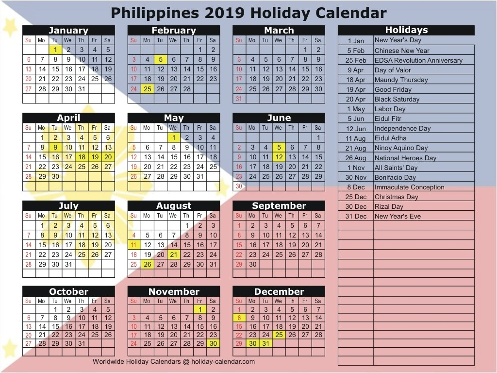 5 Year Calendar 2019 To 2023 Free Calendar Template