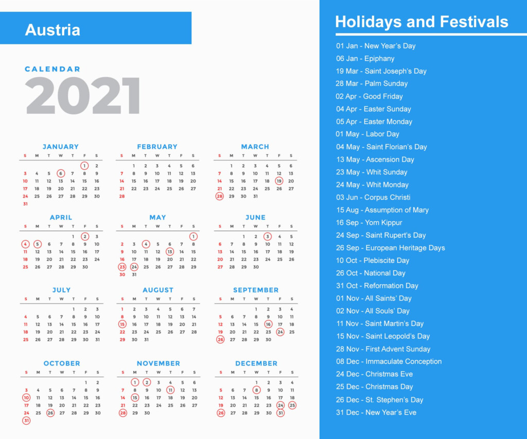 Austria Holidays 2021 And Observances 2021