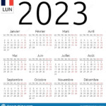 Calendar 2023 French Monday Stock Vector Illustration Of Months