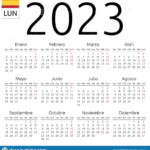 Calendar 2023 Spanish Monday Stock Vector Illustration Of Schedule