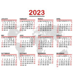 Calendario Minimalista Del A o 2023 Vector De Stock Hibrida13