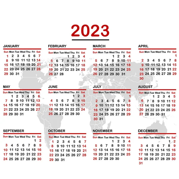 Calendario Minimalista Del A o 2023 Vector De Stock Hibrida13 