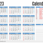 Download 2023 Yearly Calendar With Holidays PDF Font Antonio