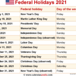 Federal Holidays 2021 Avnitasoni