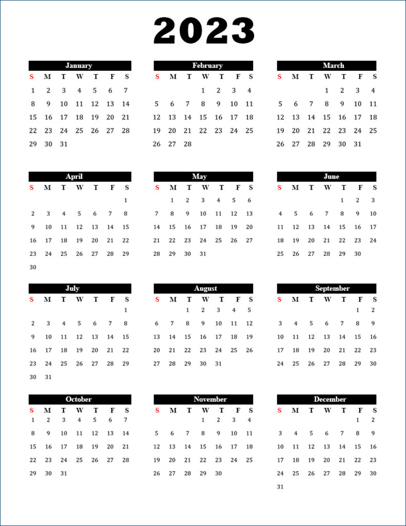 Free Printable Calendar 2023 Template In PDF