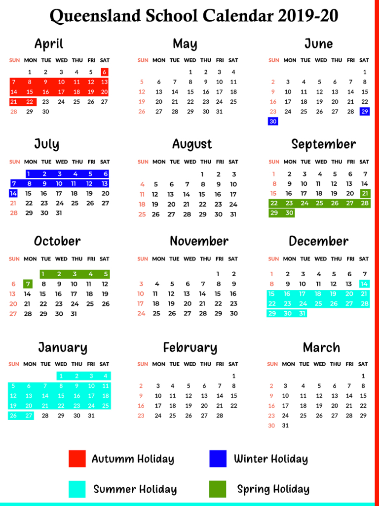 Get 2020 Qld School Calendar Calendar Printables Free Blank