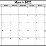 March 2023 Calendar With Holidays