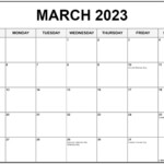 March 2023 Calendar With Holidays