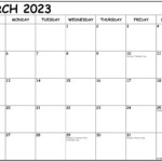 March 2023 Calendar With Holidays