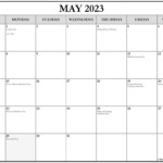 May 2023 Calendar With Holidays