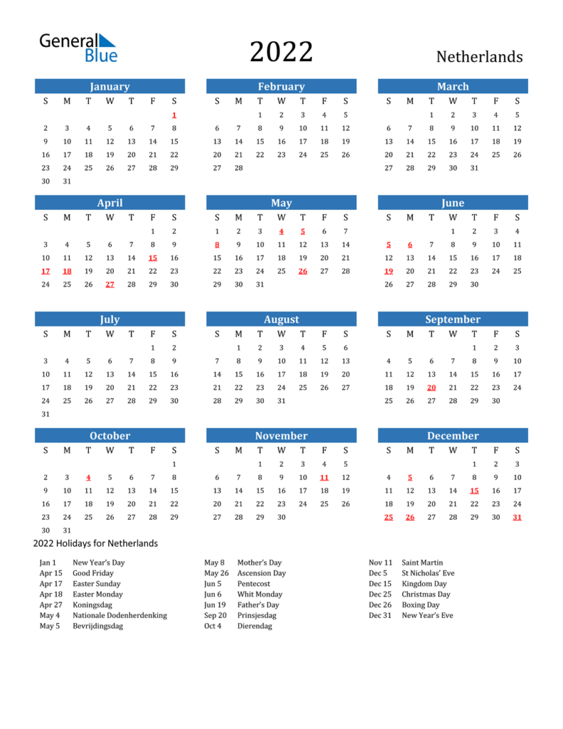 Nederland Isd Calendar 2022 March Calendar 2022