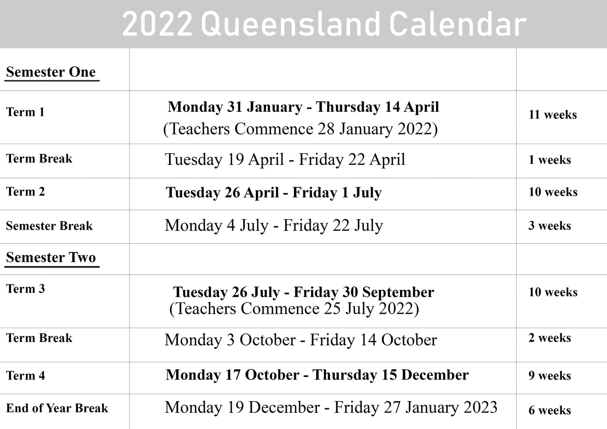 QLD School Holidays Calendar 2022 2023 QLD School Holidays
