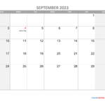 September Calendar 2023 With Holidays Calendar Quickly