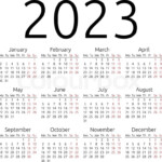 Simple 2023 Year Calendar Week Starts Stock Vector Colourbox